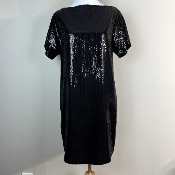 Robert Rodriguez Dress Womens 6 Black Sequin Mini Shift Short Sleeve Cocktail - Picture 12 of 12
